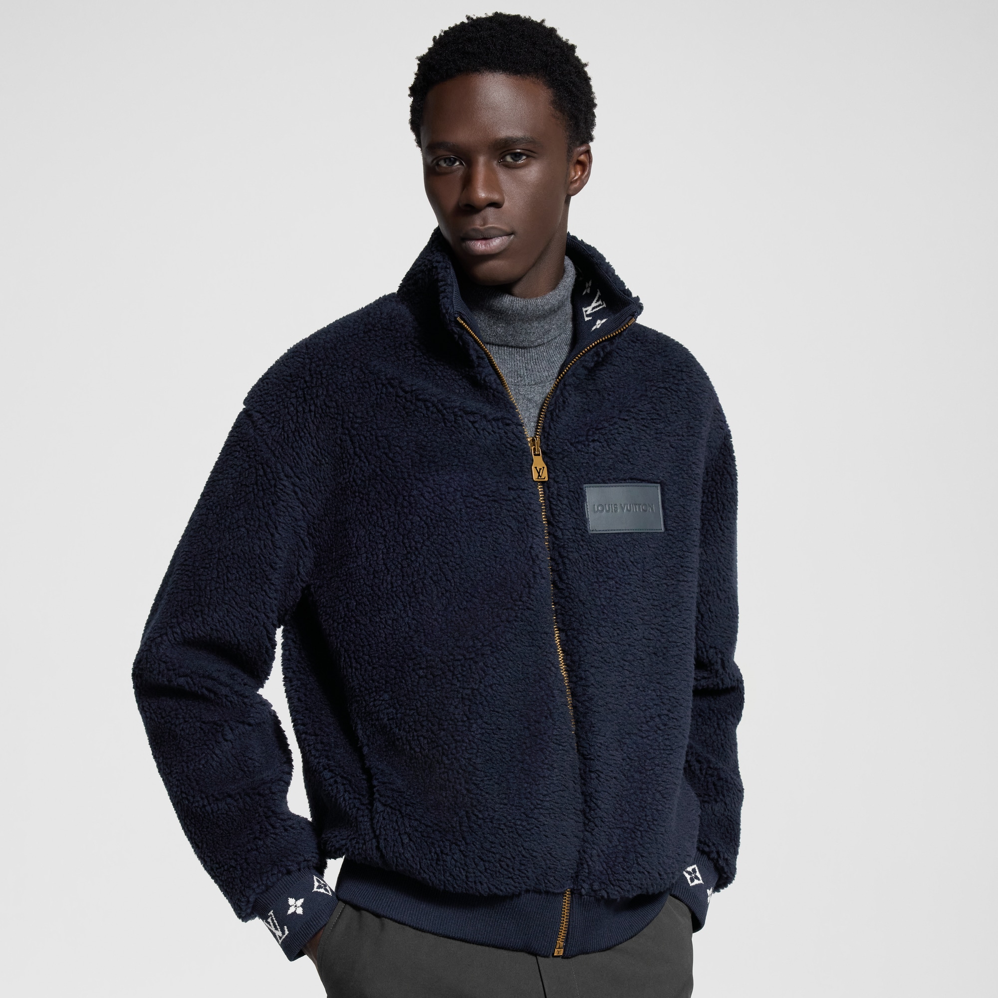 Leather Patch Fleece Blouson - Ready-to-Wear | LOUIS VUITTON
